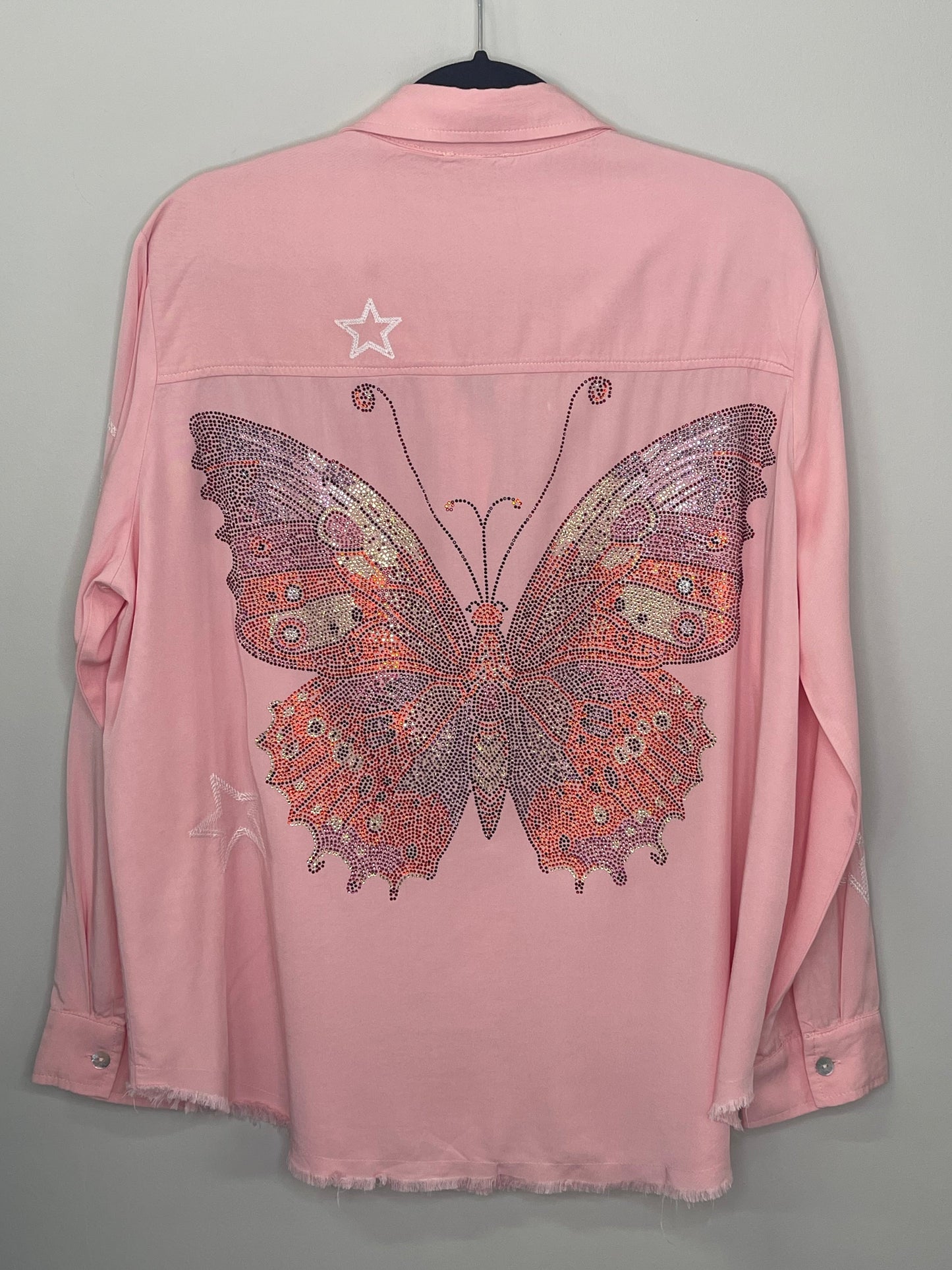 Shirt, Embroidered Star Light Pink, Butterfly