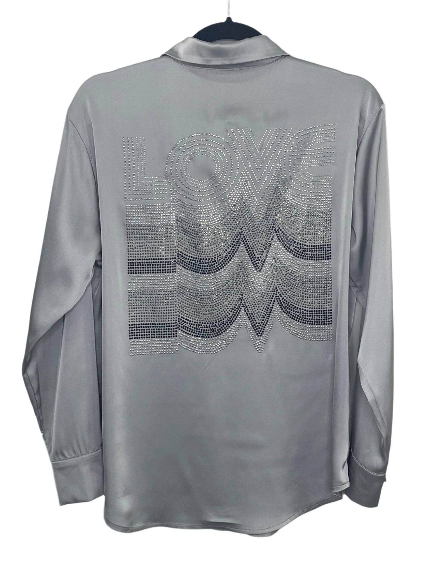 Shirt, Silky Silver, Gunmetal Love Repeater