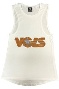 Licensed Game Day, White Tank Top, Tennessee Vols