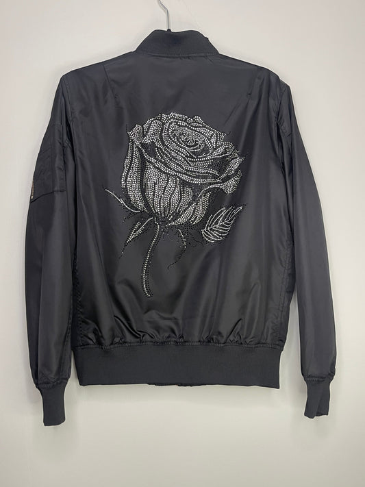 Jacket, Bomber Black, Metallic Rose