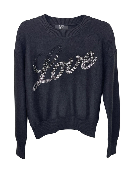 Sweater, Crewneck Black, Gunmetal Love