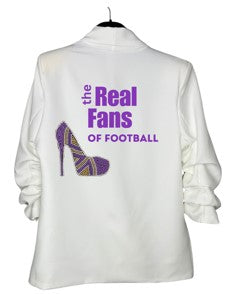 Game Day Blazer, Ruched White, Real Fans of Football LSU