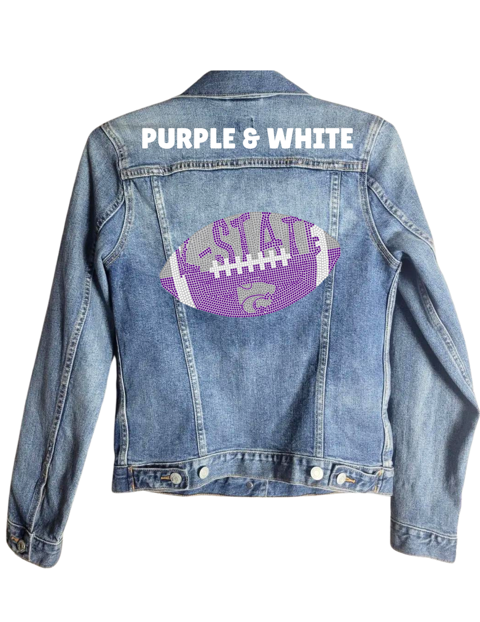 Licensed Game Day Jacket, Blue Denim, Kansas State Purple & White Football