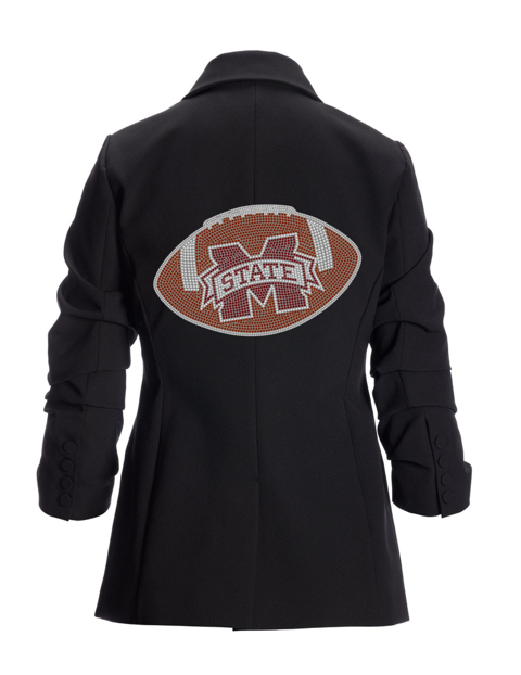 Licensed Game Day Blazer, Black Ruched, Mississippi State Football