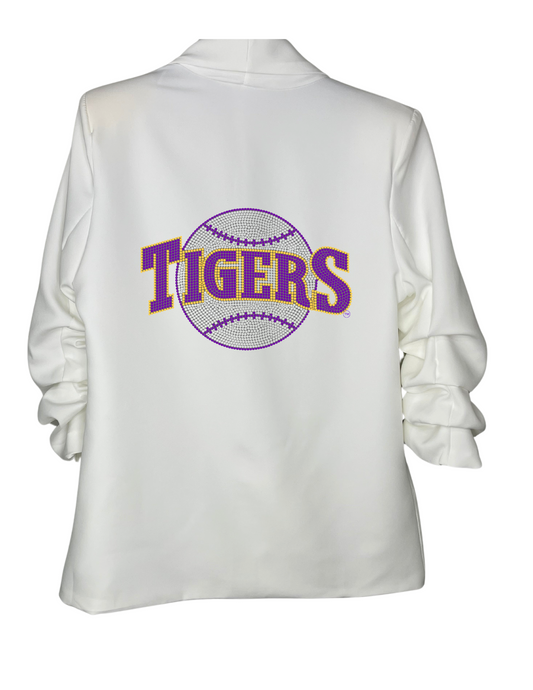 Licensed Game Day Blazer, Ruched White, LSU Tigers Baseball