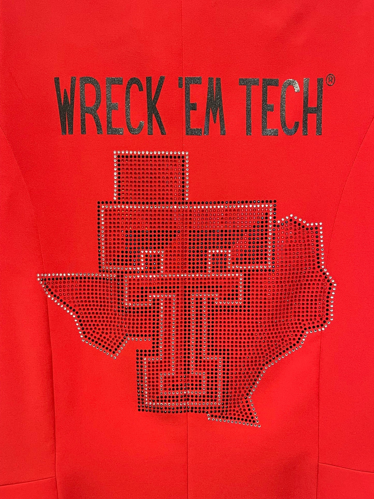 Licensed Game Day Blazer, Ruched Red, Texas Tech Wreck Em Tech TT