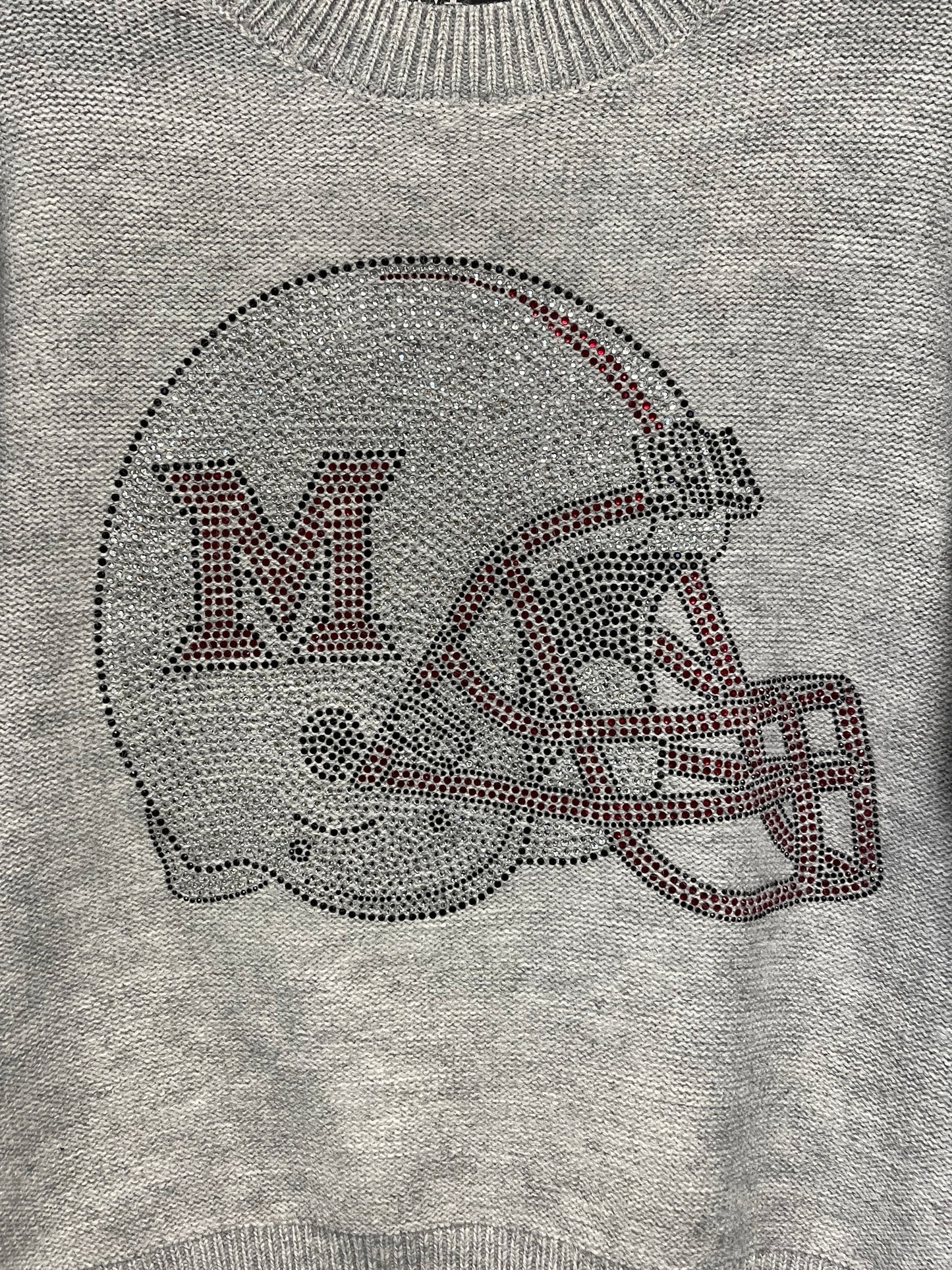 Licensed Game Day Sweater, Crewneck Gray, Miami of Ohio Helmet