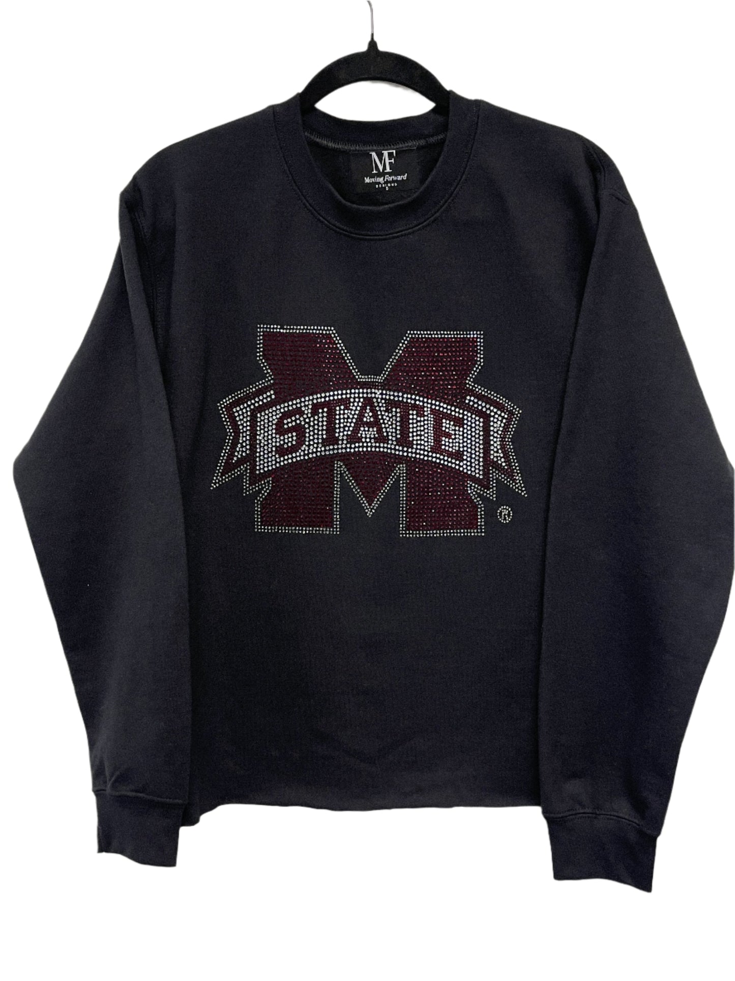 Licensed Game Day Sweatshirt, Crewneck Black, Mississippi State M State Bully