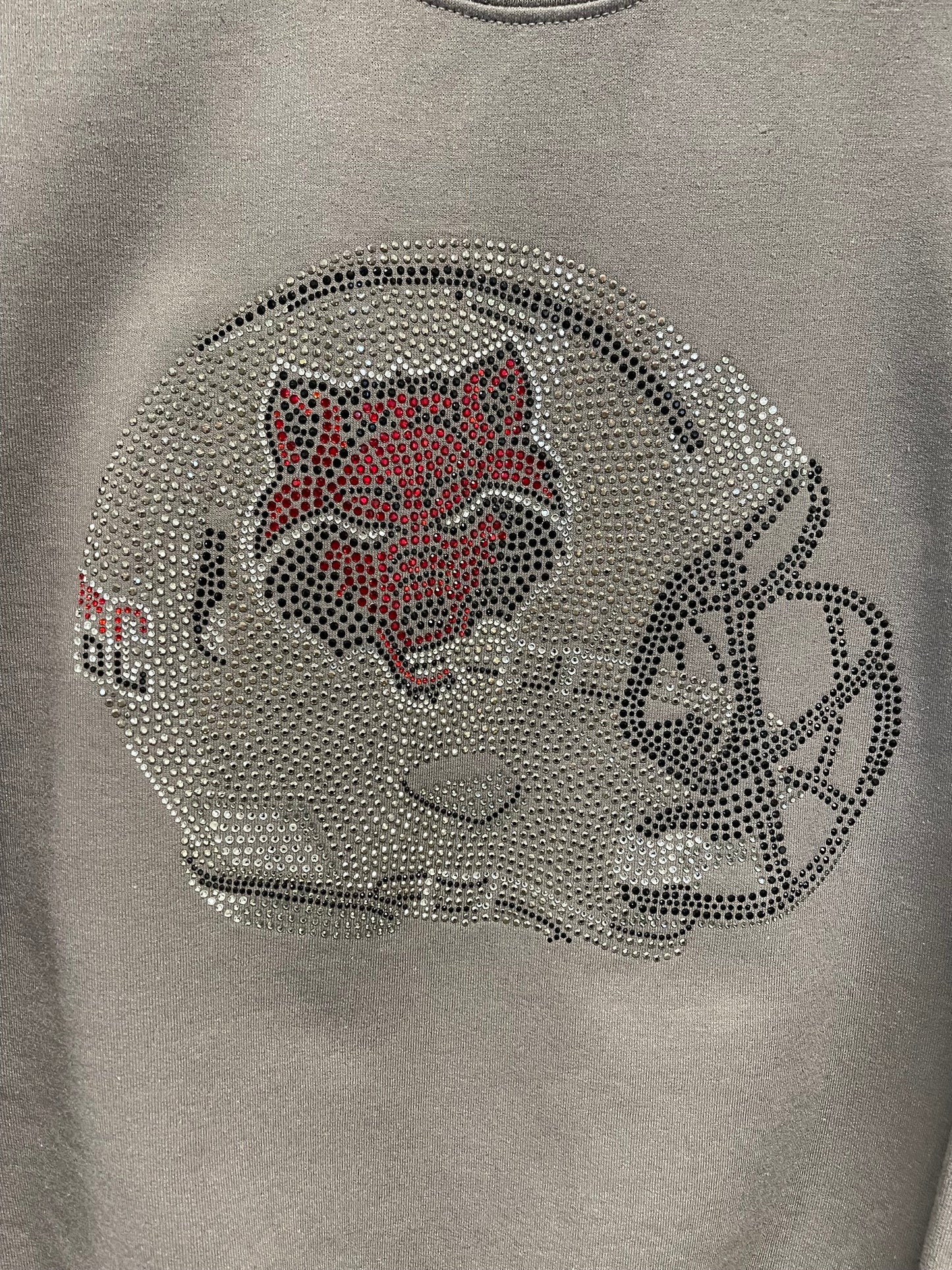 Licensed Game Day Sweatshirt, Crewneck Gray, Arkansas State Wolves Up Helmet