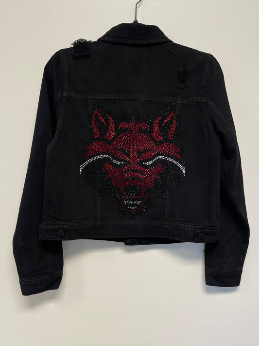 Licensed Game Day Jacket, Black Denim, Arkansas State Wolf