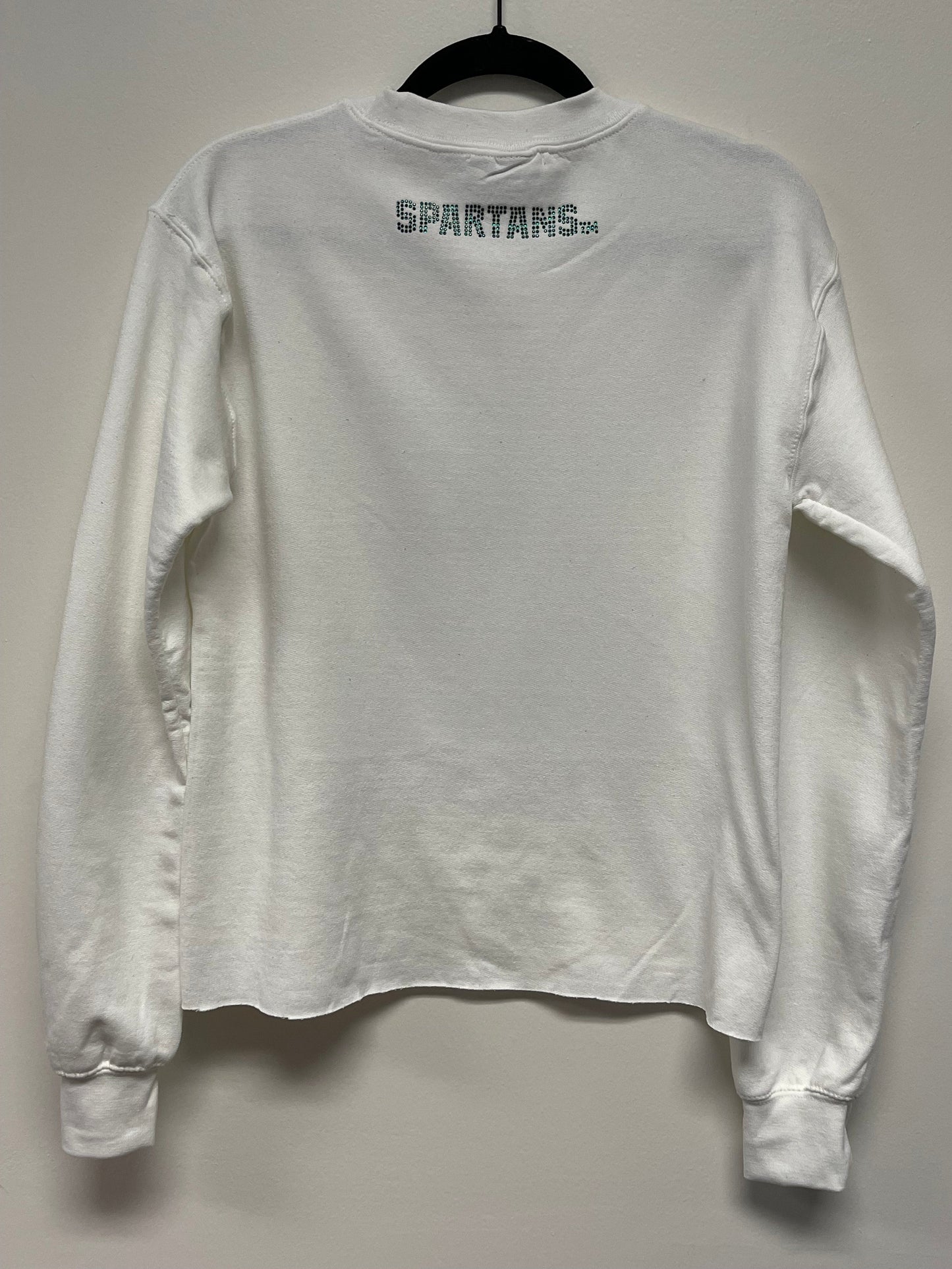 Licensed Game Day Sweatshirt, Crewneck White, Women's Michigan State Spartans Basketball Lips