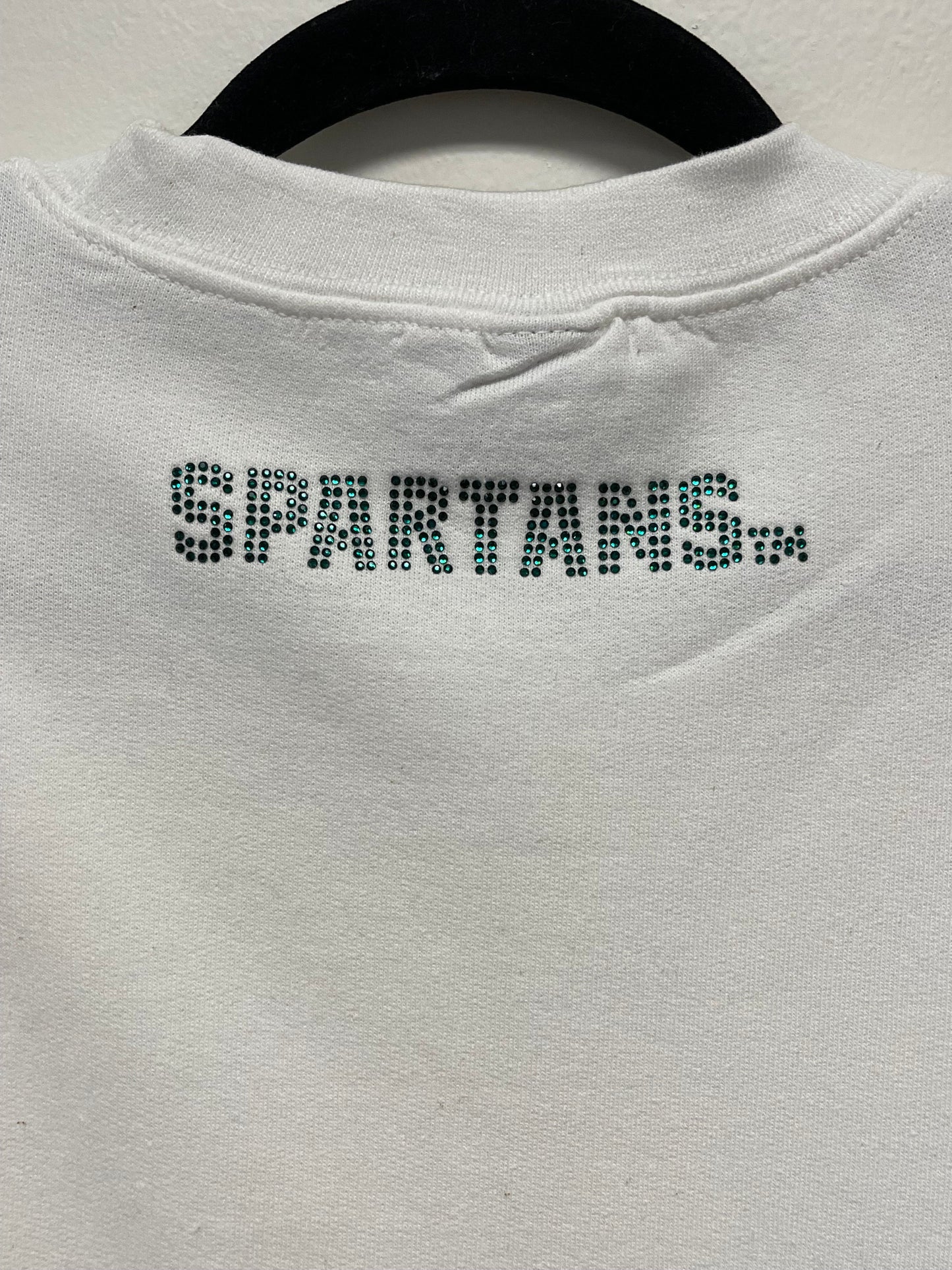 Licensed Game Day Sweatshirt, Crewneck White, Women's Michigan State Spartans Basketball Lips