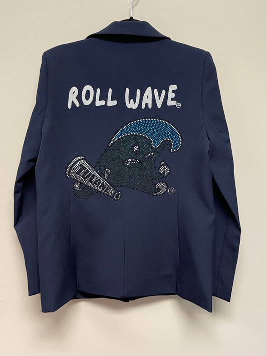 Licensed Game Day Blazer, Navy w/ Green Lining, Tulane Roll Wave