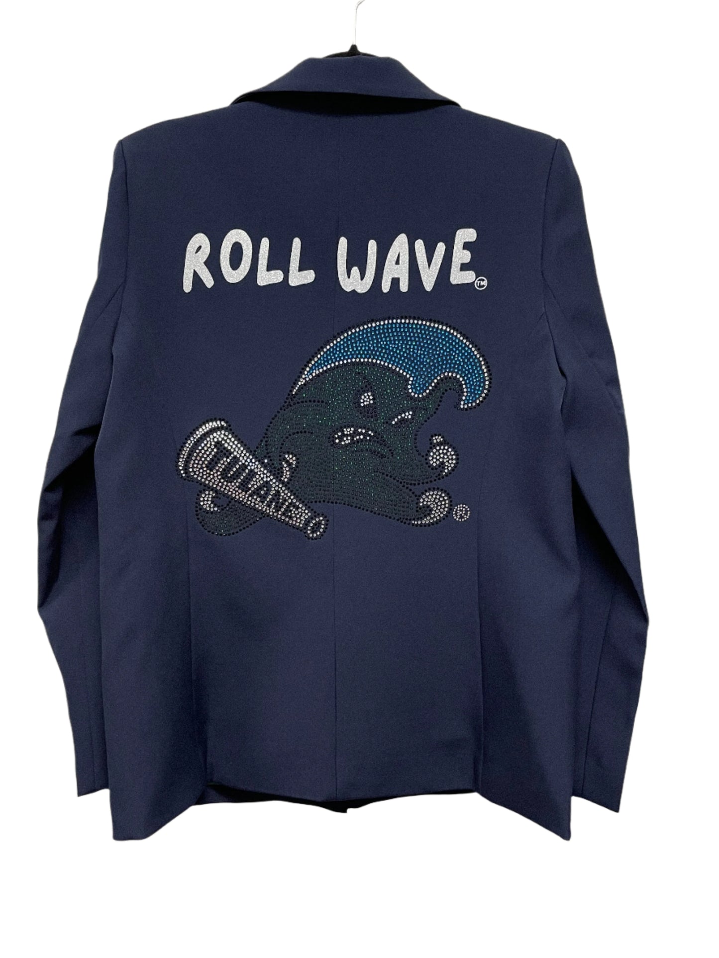 Licensed Game Day Blazer, Navy w/ Green Lining, Tulane Roll Wave