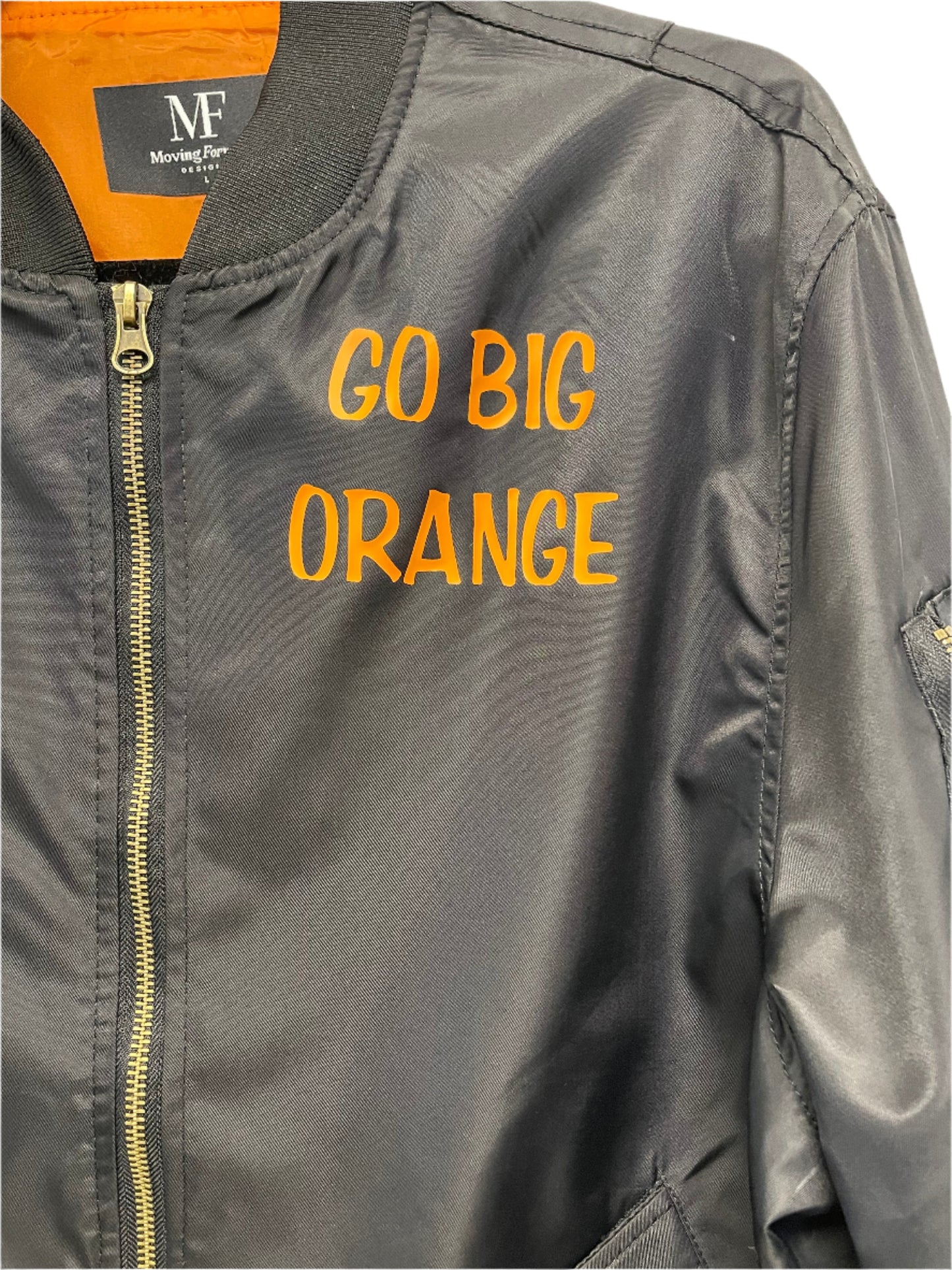 Licensed Game Day Jacket, Black Bomber, Tennessee Vols Big T & Go Big Orange