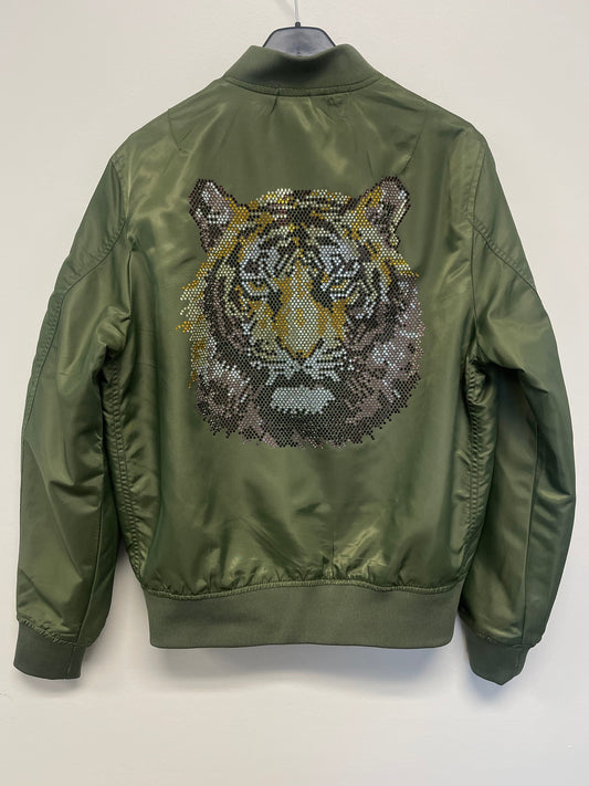 Licensed Game Day Jacket, Green Bomber, Clemson Tiger Face