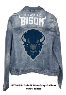 Licensed Game Day Jacket, Denim, Howard University Howard Bison w/ Head