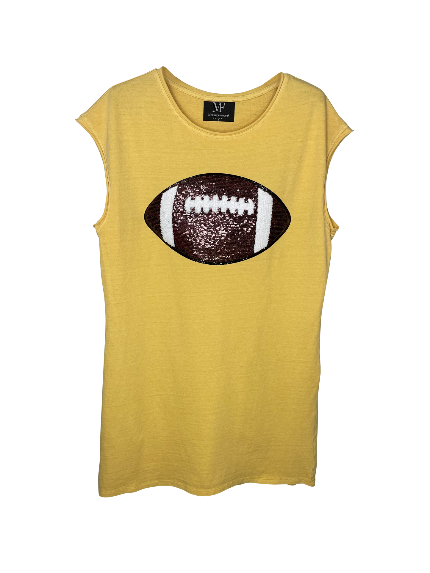 Game Day Dress, Yellow, Sequin Football