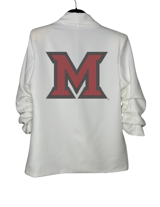 Licensed Game Day Blazer, White Ruched, Miami of Ohio M