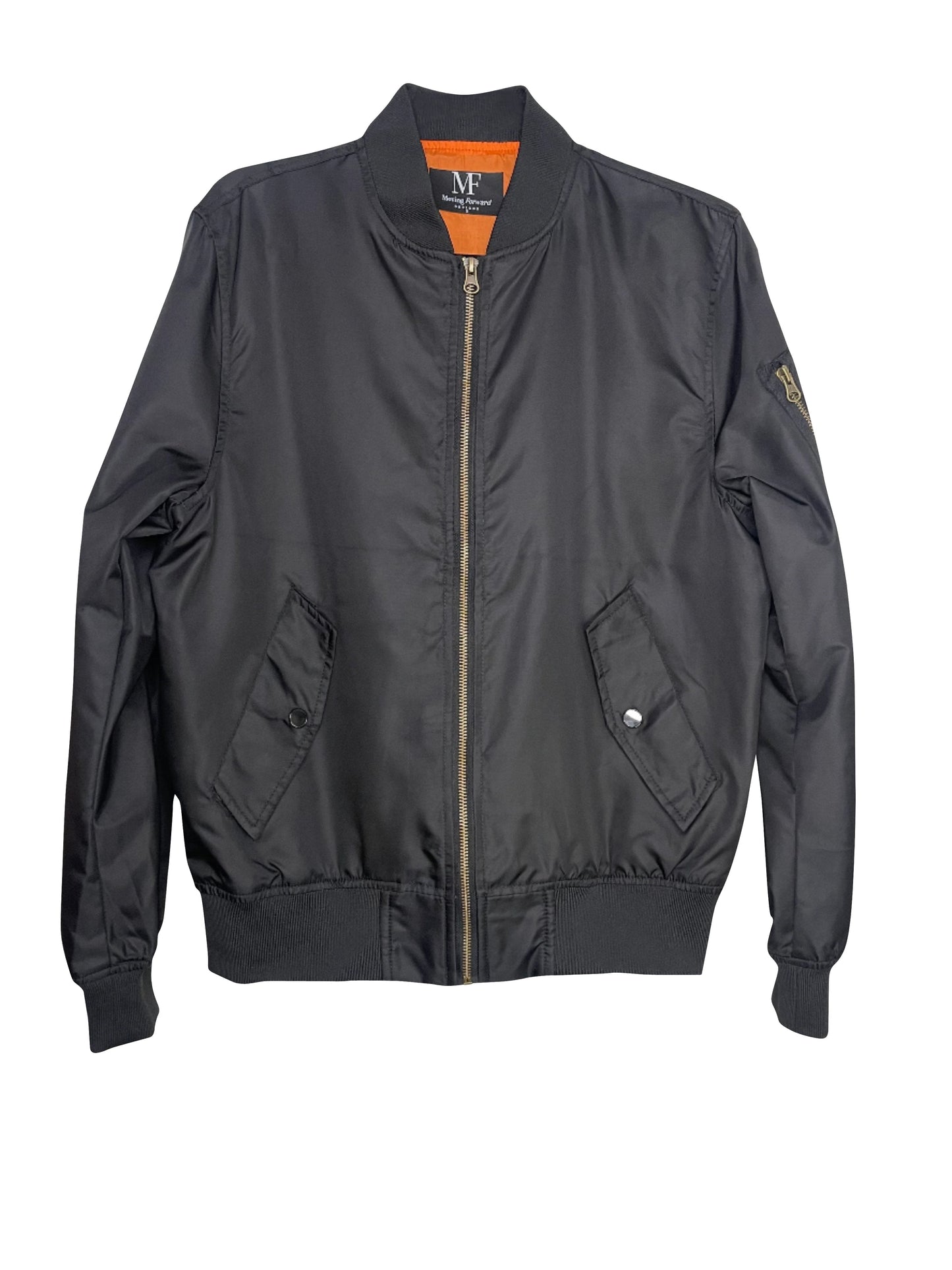 Jacket, Bomber Black, Orange Tiger Face