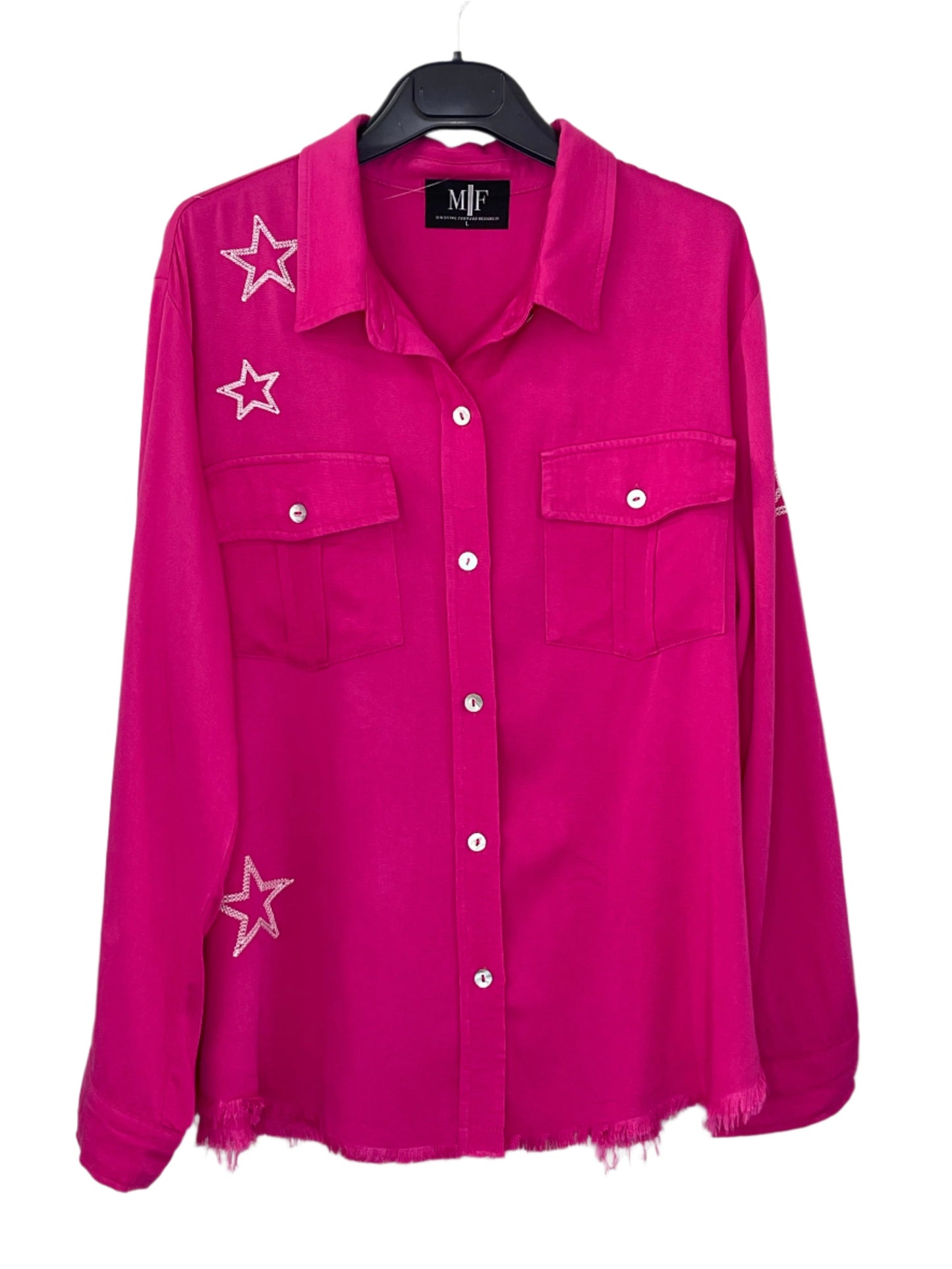 Shirt, Embroidered Star Pink, Love Repeater