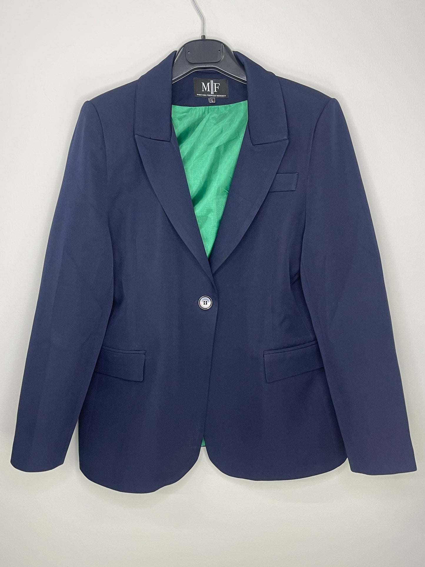 Blazer, Navy w/ Green Lining, Circle Bolt