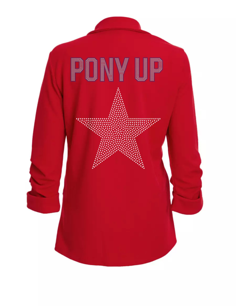 Licensed Game Day Blazer, Ruched Red, SMU Pony Up Star